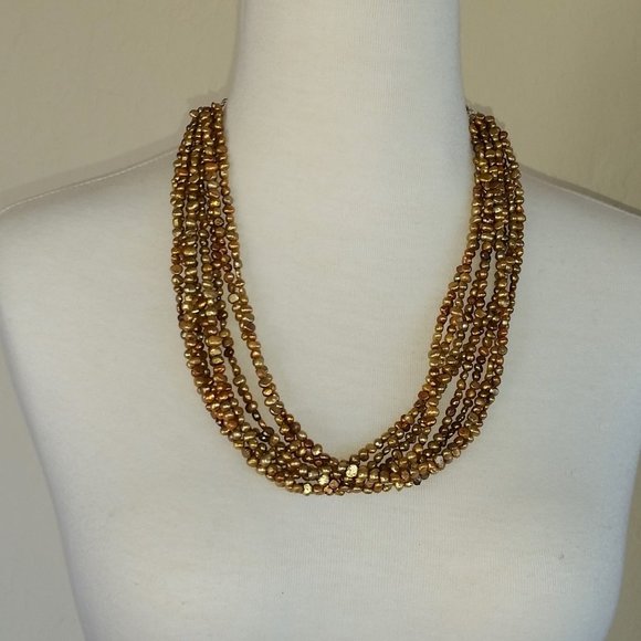 Silpada Gold/Copper Pearl Necklace N1366 Plus Extender - Picture 2 of 10